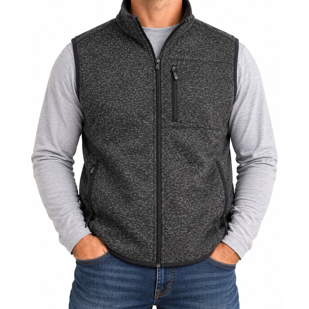 Free Country Gorpcore Men's XXL Fleece Vest Full Zip Charcoal Gray